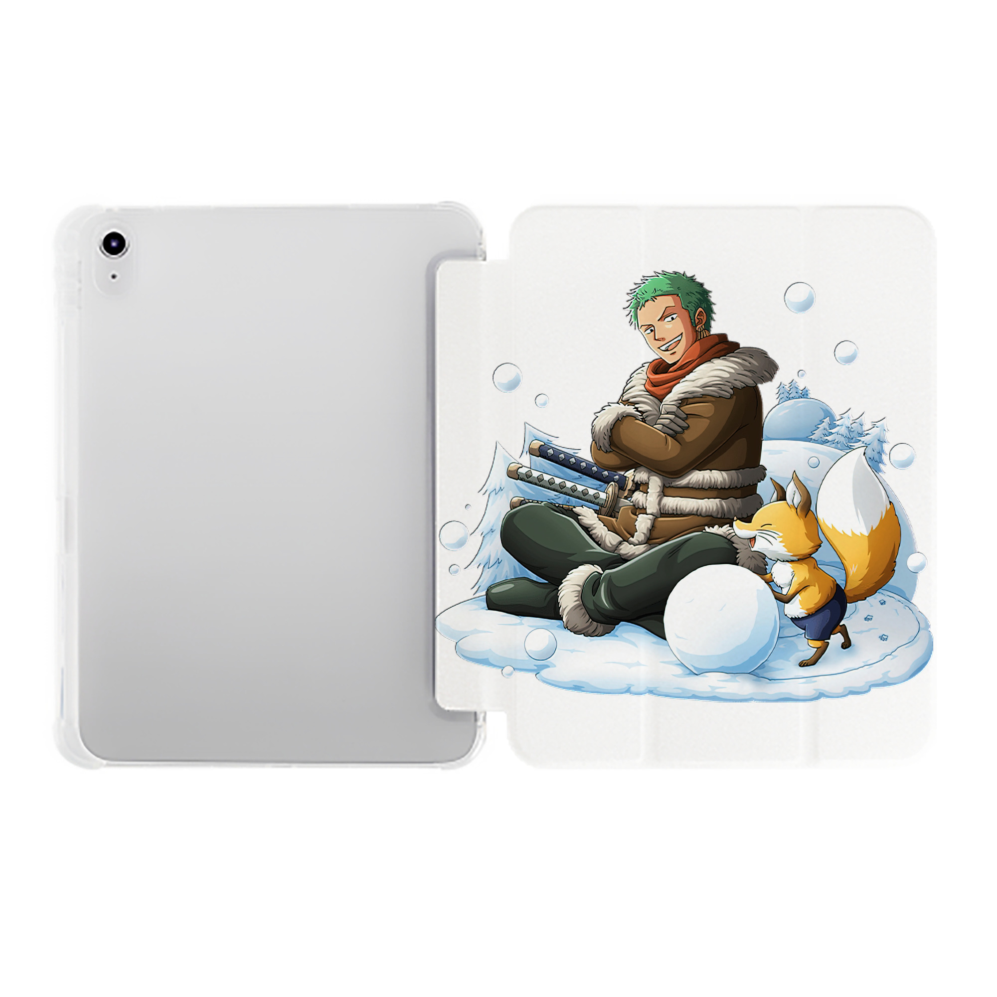 （画像用） ワンピース ロロノア・ゾロ ONE PIECE Roronoa Zoro IPad ケース ペン収納付き 三つ折りスタンド PUレザー×シリコン 対応機種9.5/10.5/10.9インチ